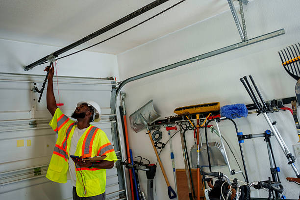 Professional Garage Door Panel Replacement technician working in Highlands, NJ